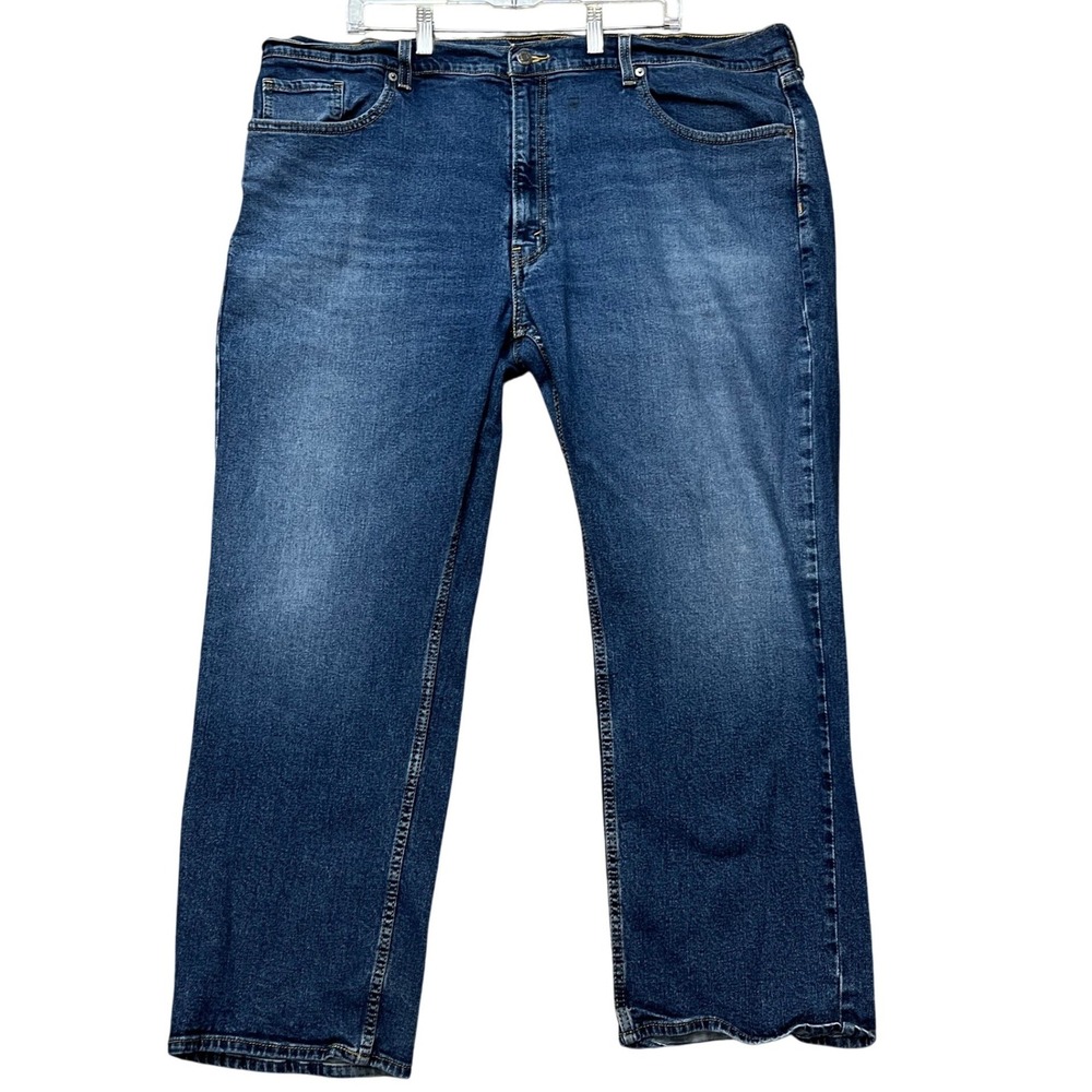 Signature Levi Strauss Jeans Mens 44x30 Blue Relaxed Straight Leg 5-Pocket Denim